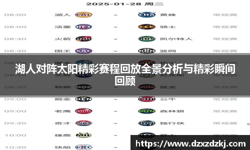 湖人对阵太阳精彩赛程回放全景分析与精彩瞬间回顾